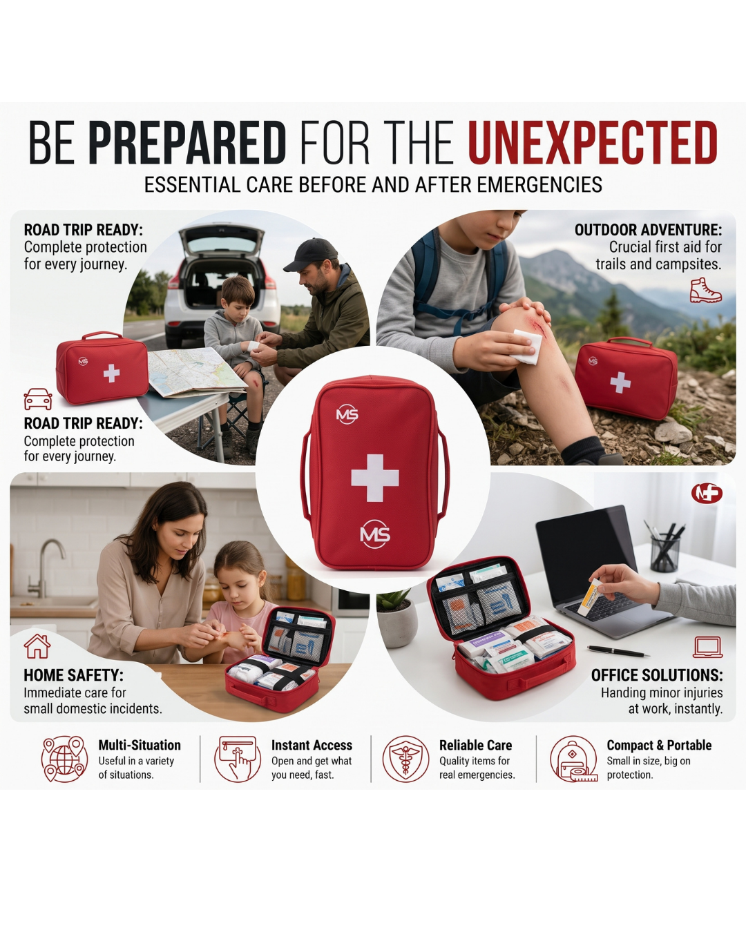 First Aid Kit Standard - 50+ Items Essential for Emergencies