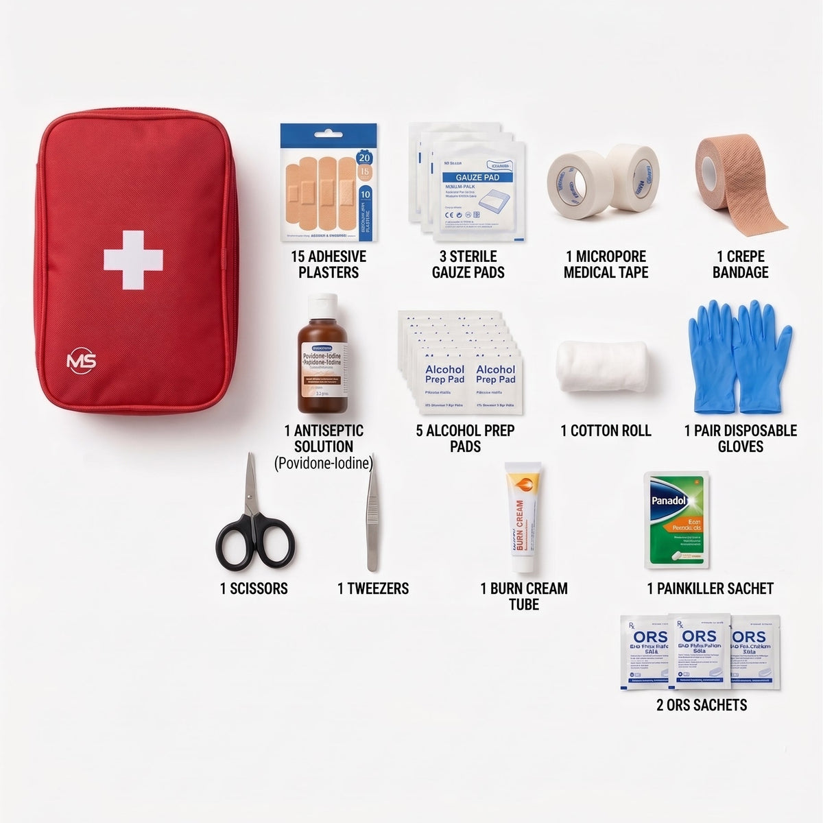 First Aid Kit Standard - 50+ Items Essential for Emergencies